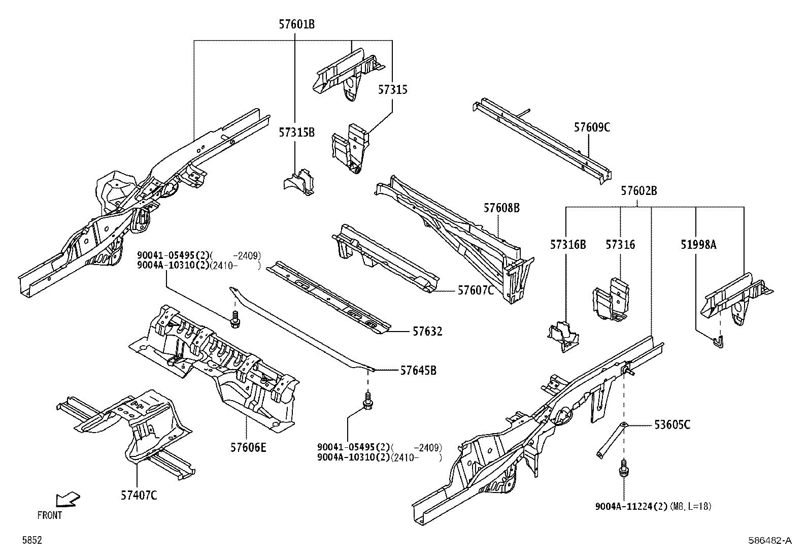 51906-BZ040 HANGER, EXHAUST PIPE SUPPORT, NO.6 product image