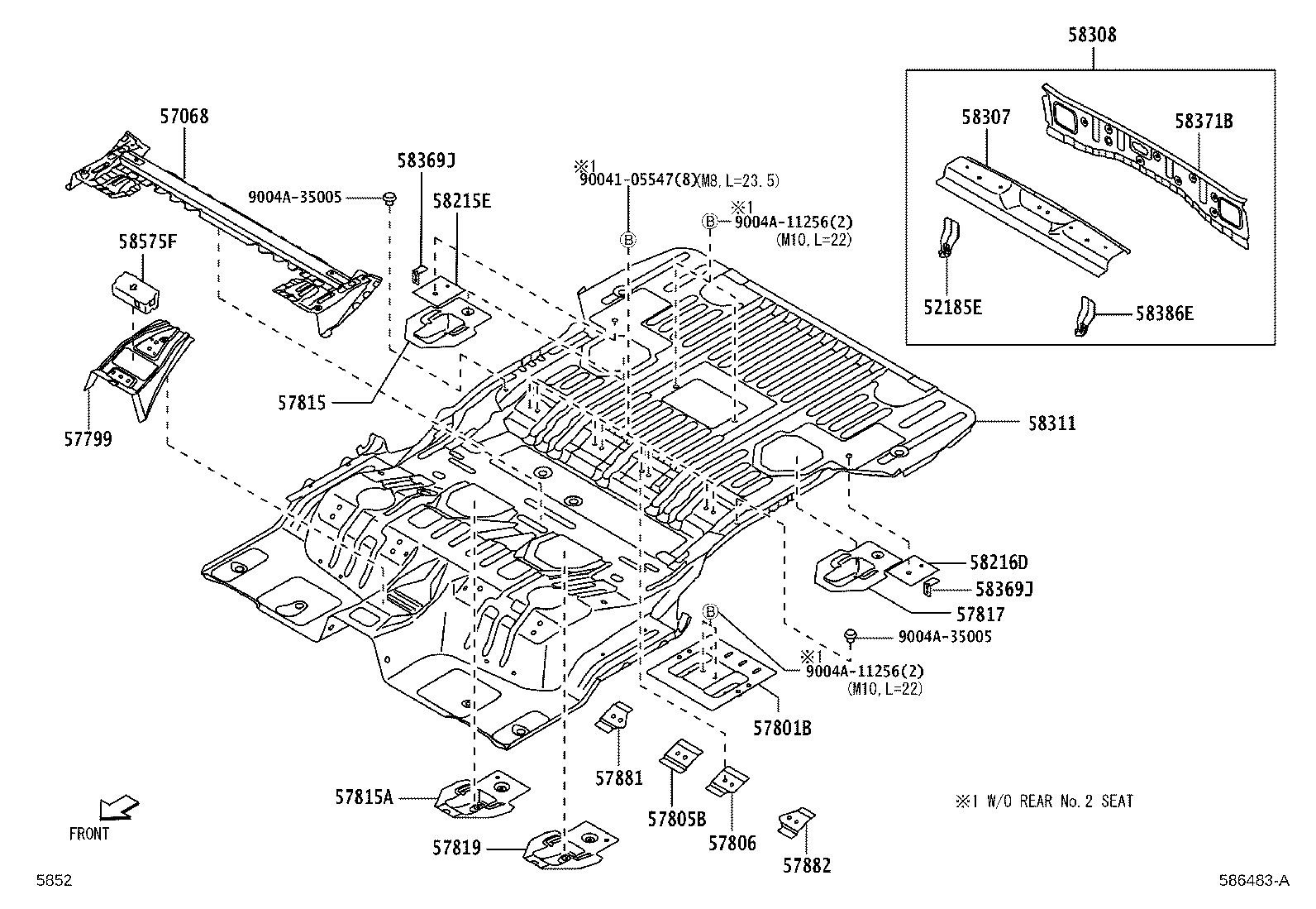 51906-BZ040 HANGER, EXHAUST PIPE SUPPORT, NO.6 product image