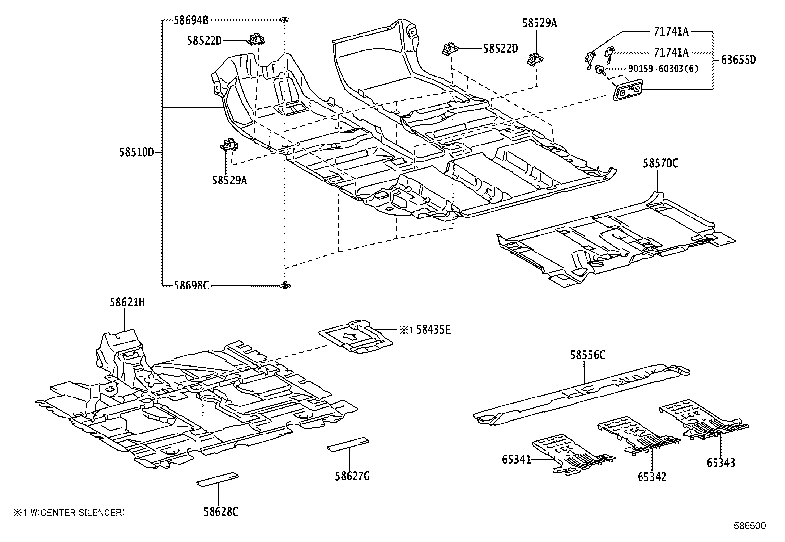 58557-48010 SILENCER, REAR FLOOR, NO.2 product image