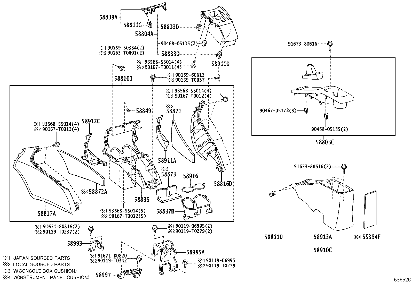 58804-0D280 PANEL SUB-ASSY, CONSOLE, UPPER product image