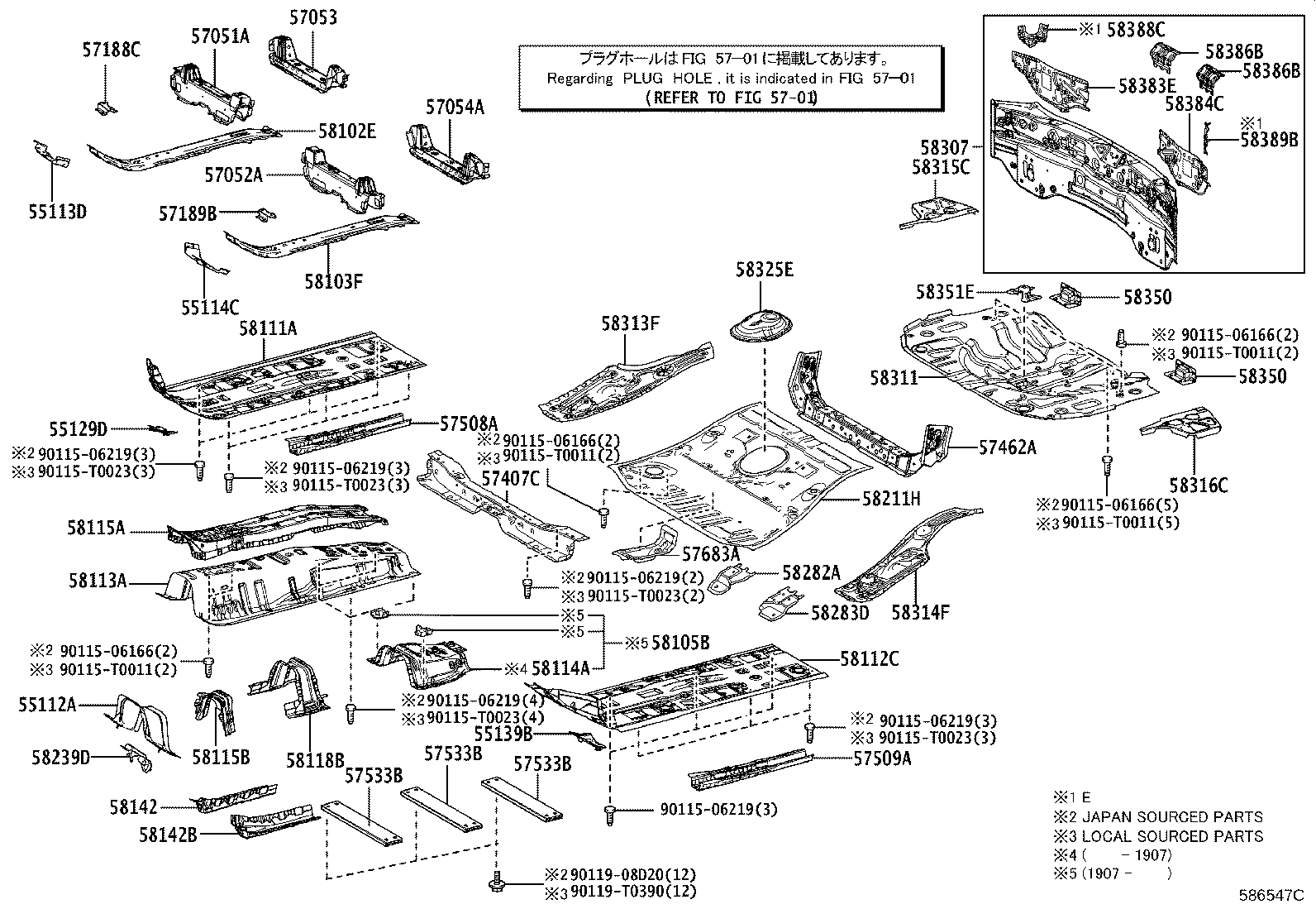 57052-F4020 MEMBER SUB-ASSY, FRONT FLOOR CROSS, LH product image