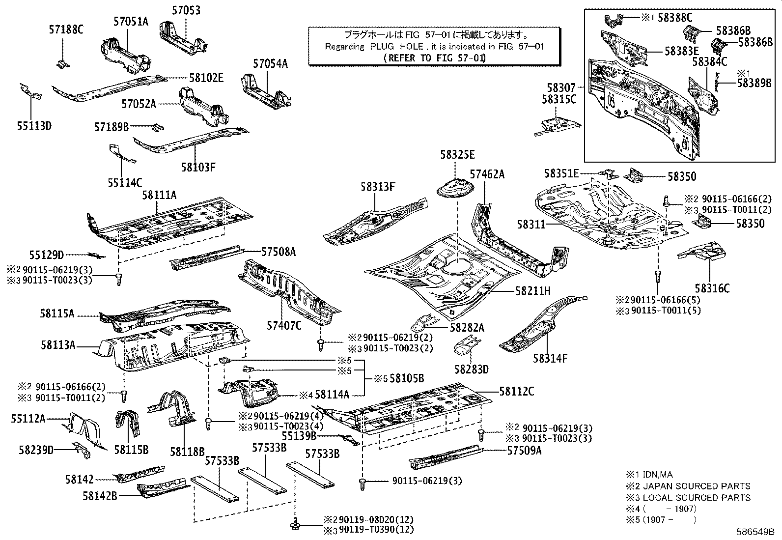 57052-F4020 MEMBER SUB-ASSY, FRONT FLOOR CROSS, LH product image