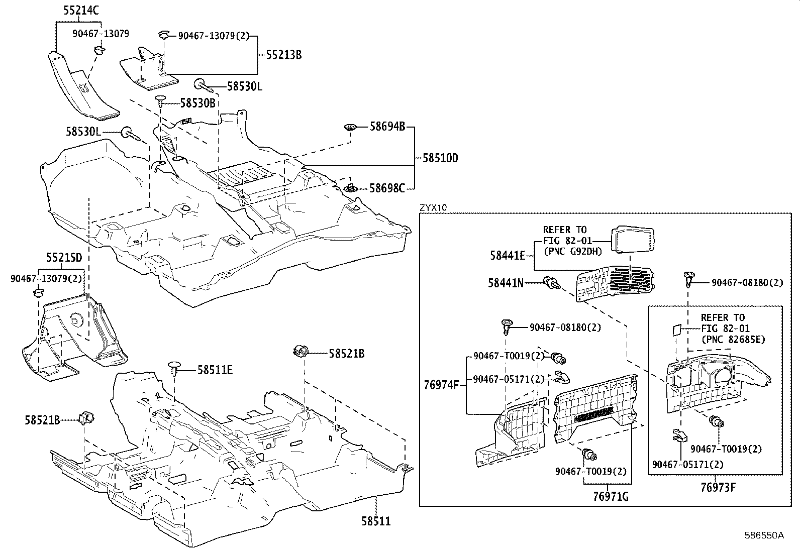 55215-F4030 PAD, DASH PANEL INSULATOR, NO.3 product image