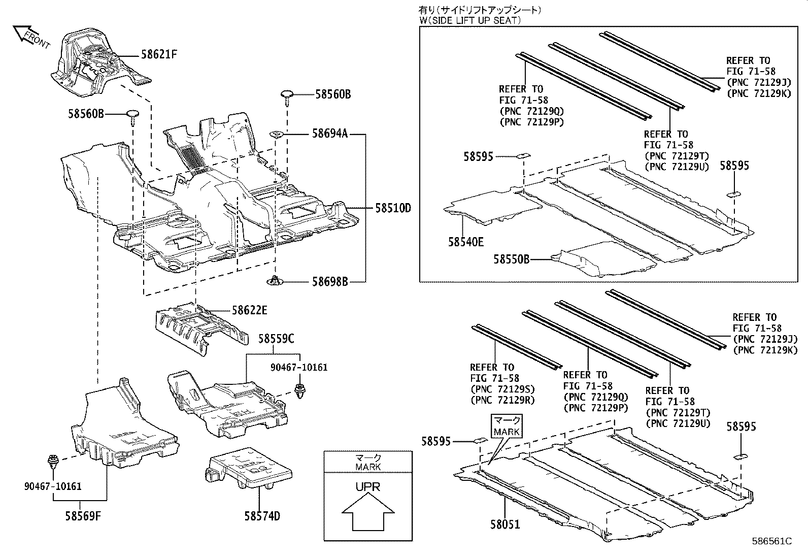58540-58070-B0 MAT ASSY, FLOOR, REAR RH product image