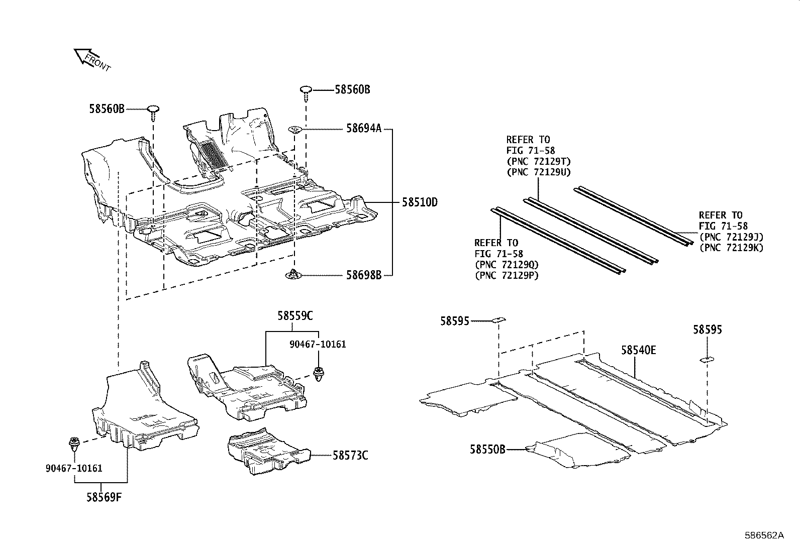 58540-58070-B0 MAT ASSY, FLOOR, REAR RH product image
