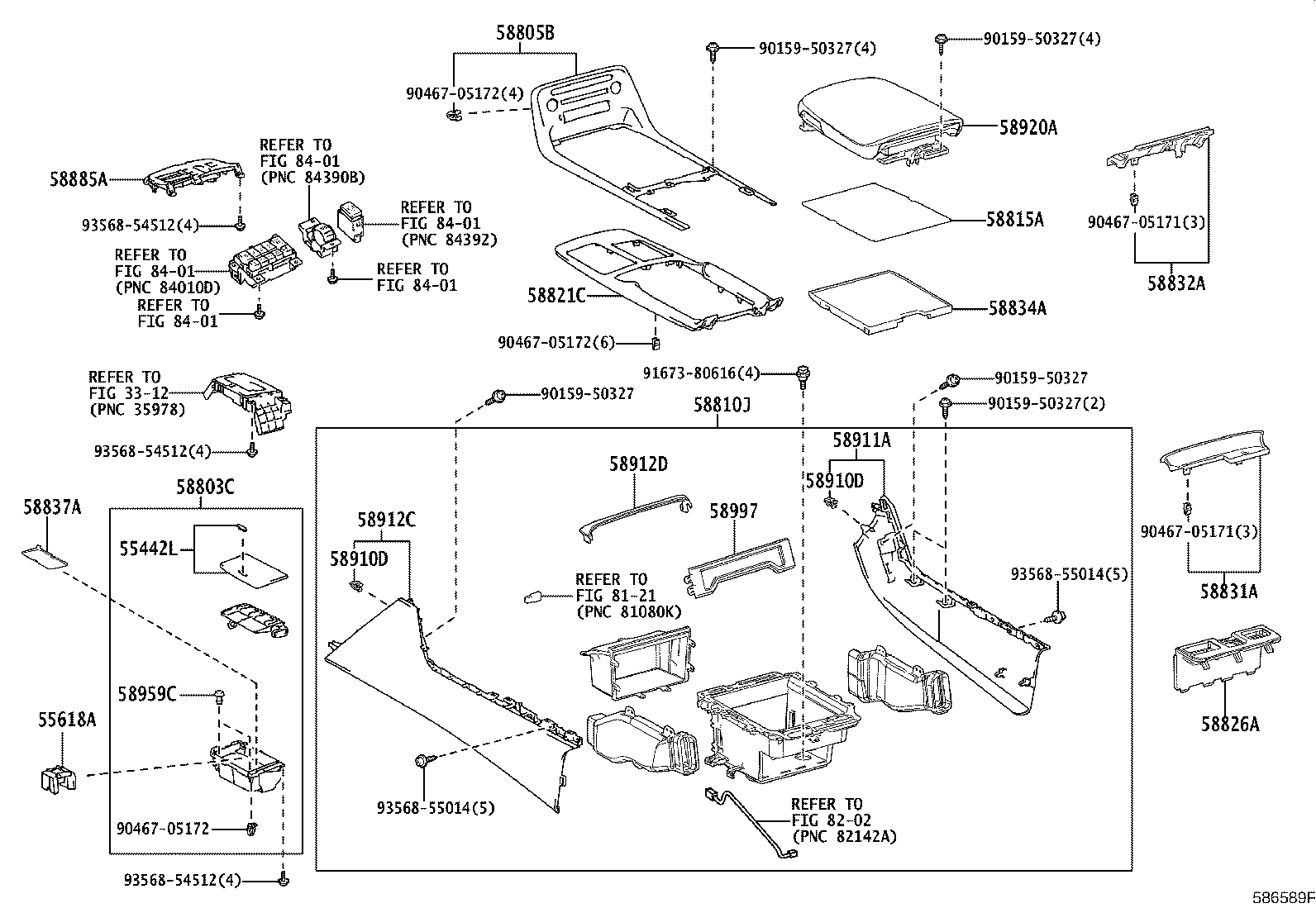 58902-40030 BRACKET SUB-ASSY, CONSOLE BOX MOUNTING product image