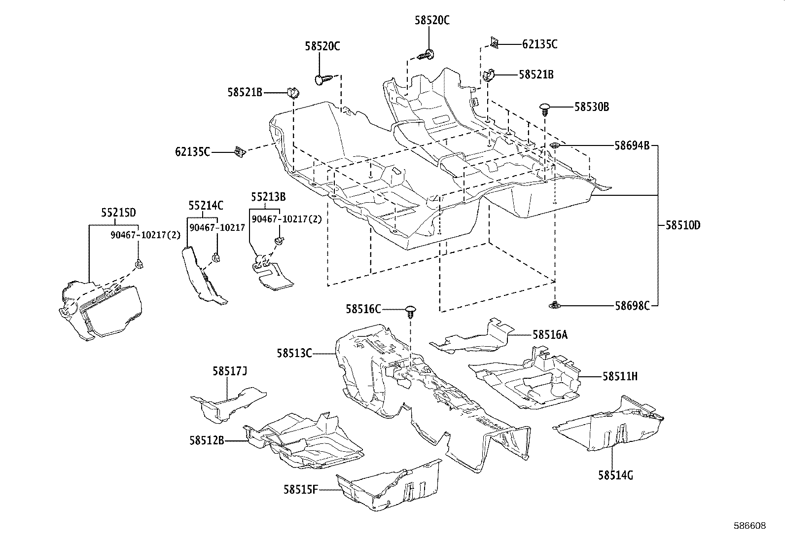 58511-30490 MAT, FLOOR, FRONT RH product image