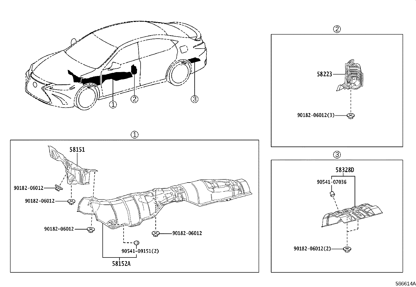 Toyota 58327-33080 INSULATOR, MAIN MUFFLER HEAT, RH