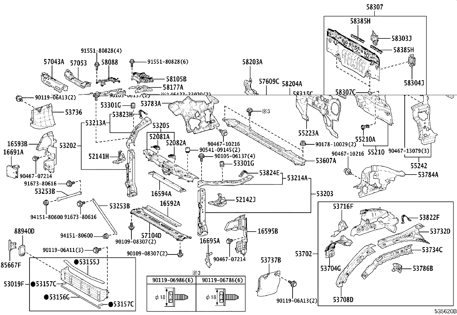 Toyota 57053-33040 REINFORCEMENT SUB-ASSY, FRONT FLOOR CROSS MEMBER, RH