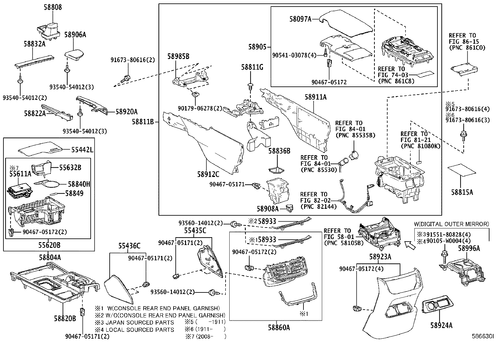 58804-33B30 PANEL SUB-ASSY, CONSOLE, UPPER product image