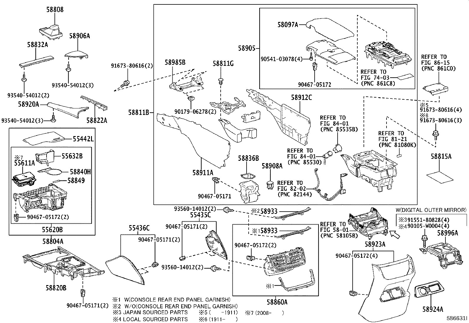 58804-33B30 PANEL SUB-ASSY, CONSOLE, UPPER product image