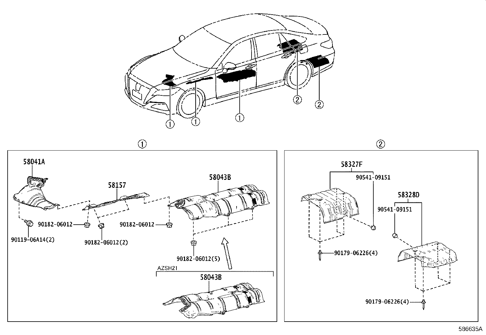 58328-30100 INSULATOR, MAIN MUFFLER HEAT, LH product image