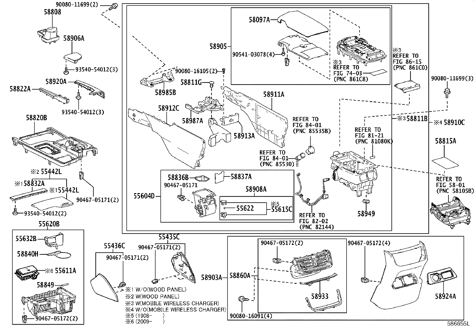 Toyota 58815-06310 CARPET, CONSOLE BOX