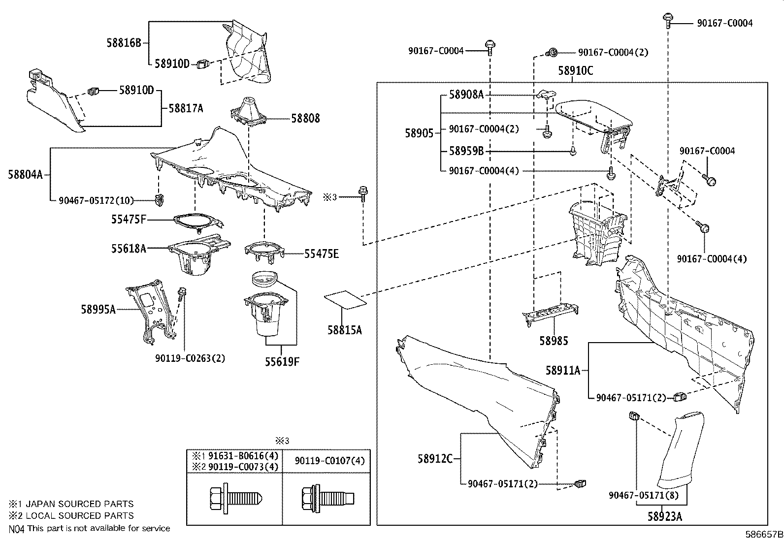 58804-F4130 PANEL SUB-ASSY, CONSOLE, UPPER product image