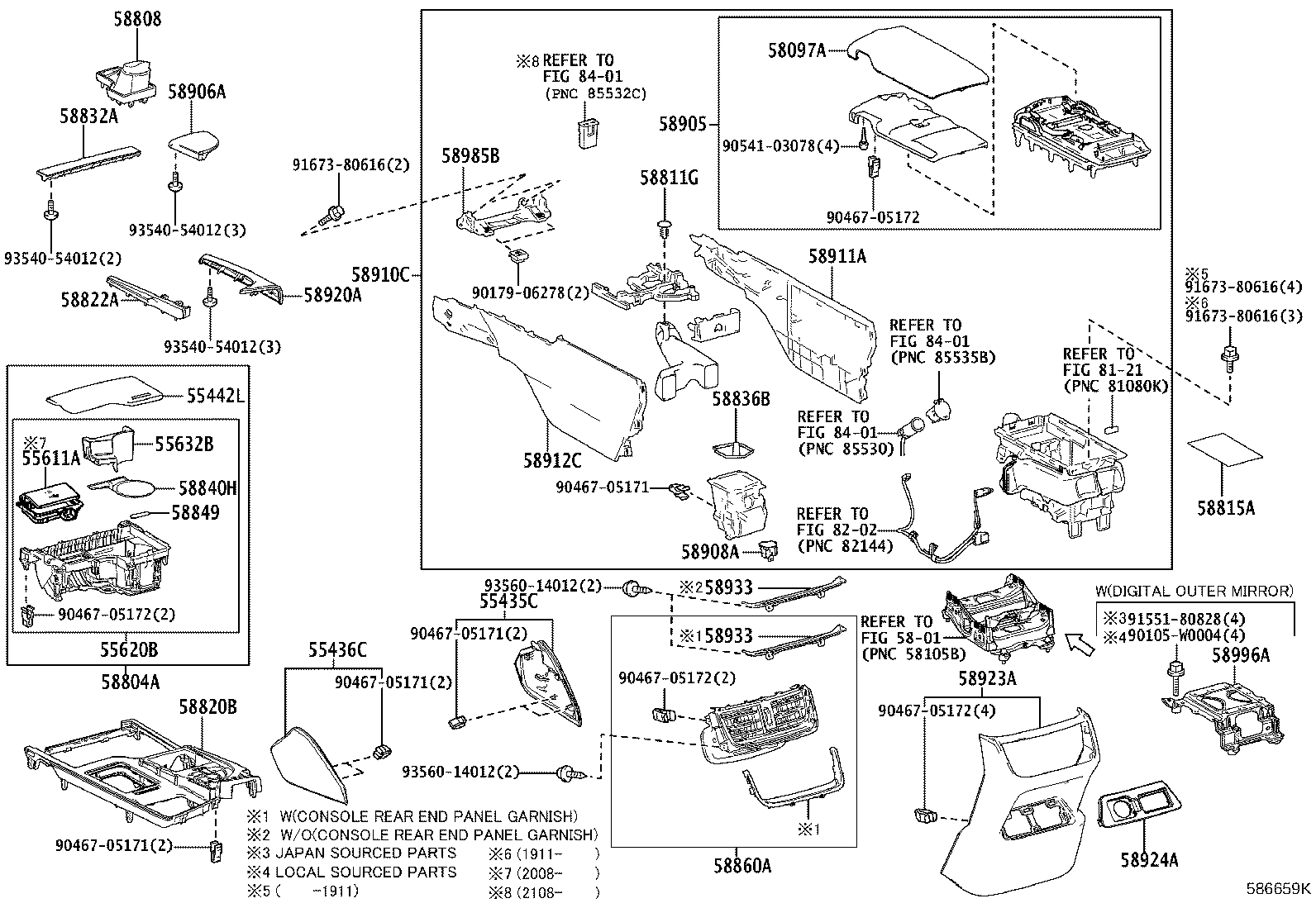58804-33B30 PANEL SUB-ASSY, CONSOLE, UPPER product image