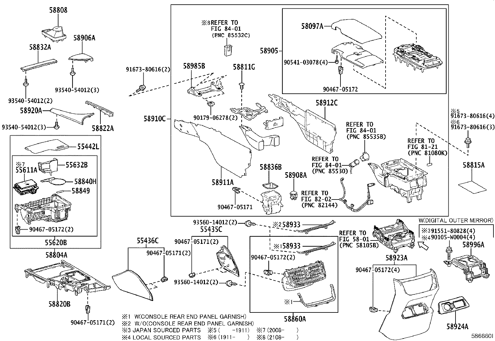 58804-33B30 PANEL SUB-ASSY, CONSOLE, UPPER product image