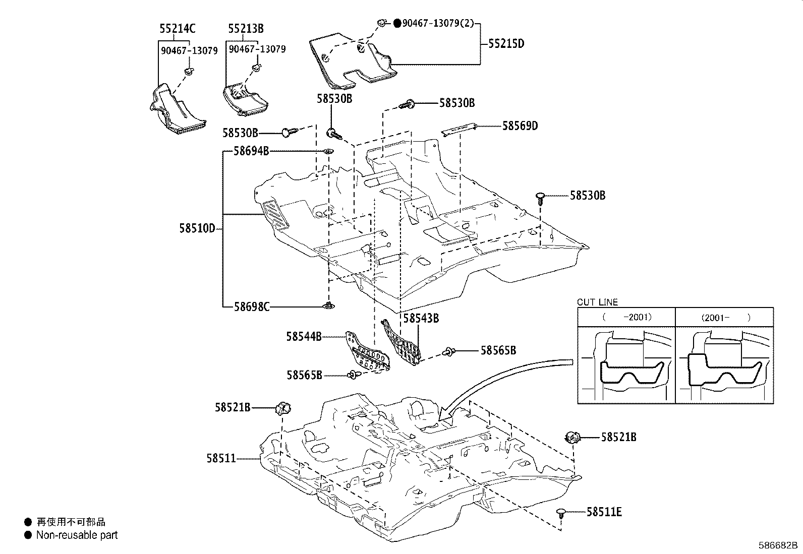 55213-06221 PAD, DASH PANEL INSULATOR, NO.1 product image