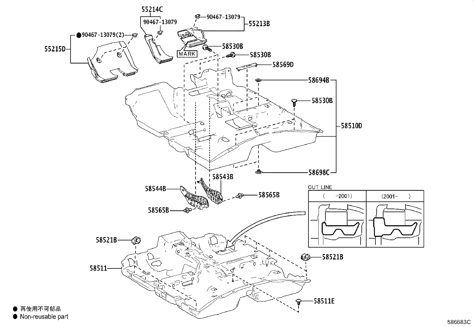 55213-06221 PAD, DASH PANEL INSULATOR, NO.1 product image