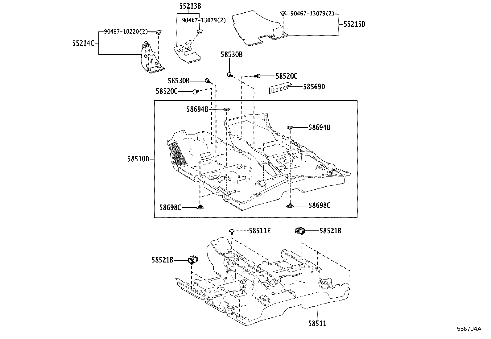 Toyota 58511-76010 MAT, FLOOR, FRONT