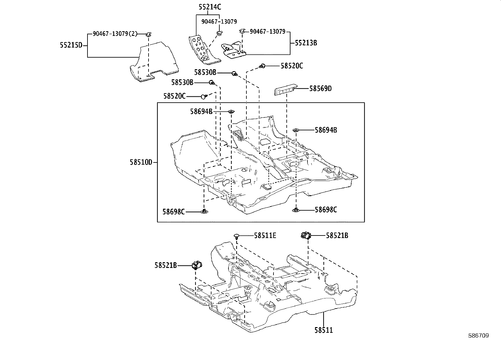 55213-76050 PAD, DASH PANEL INSULATOR, NO.1 product image