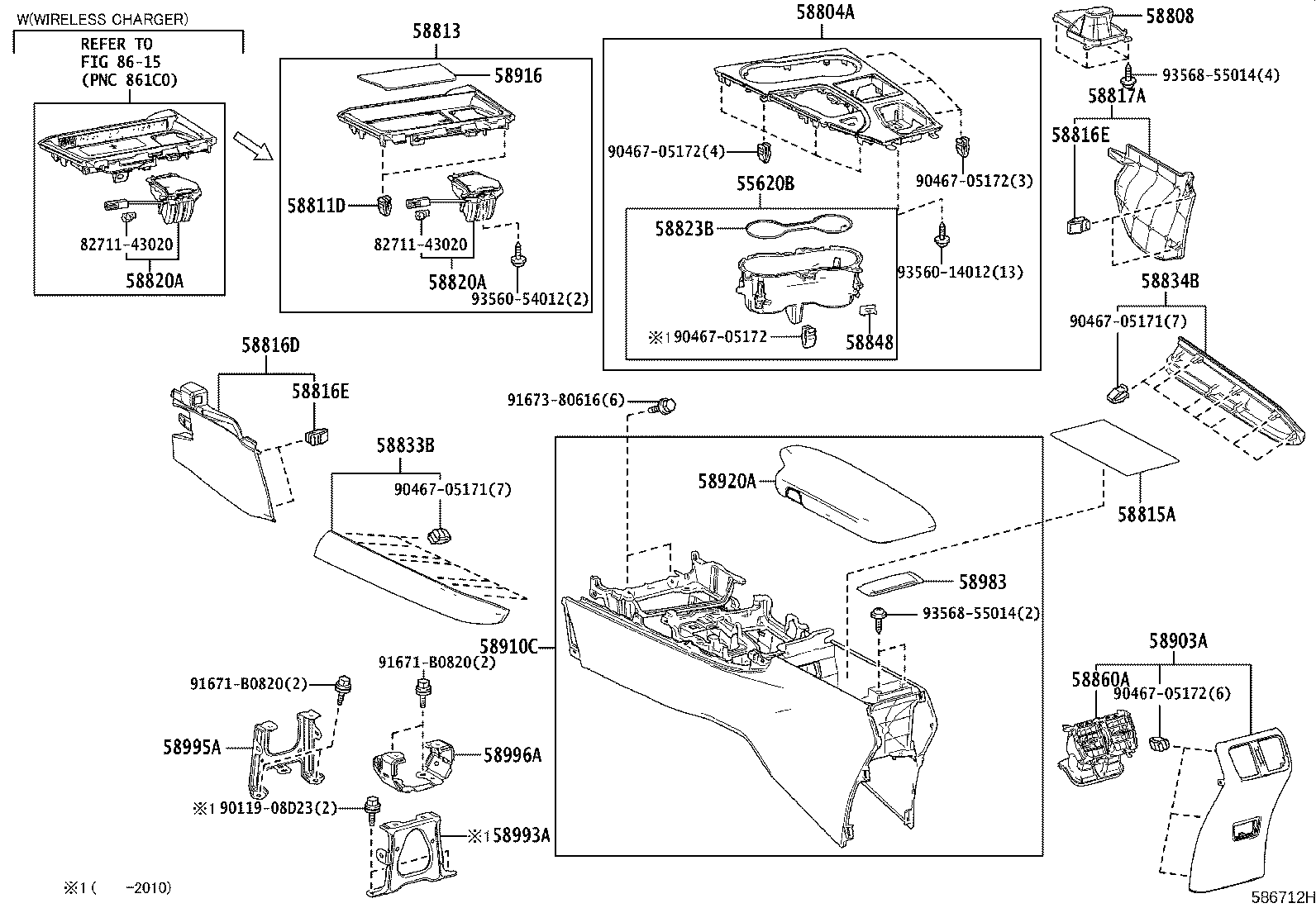 Toyota 55620-76010 HOLDER, INSTRUMENT PANEL CUP