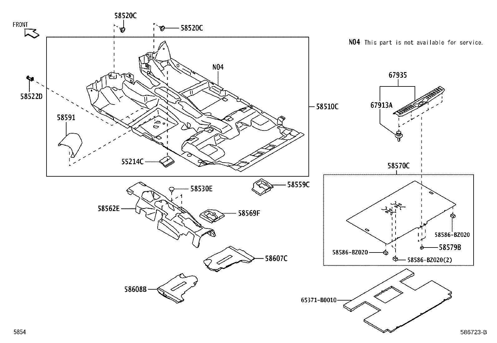 58579-BZ010 PAD, REAR FLOOR product image