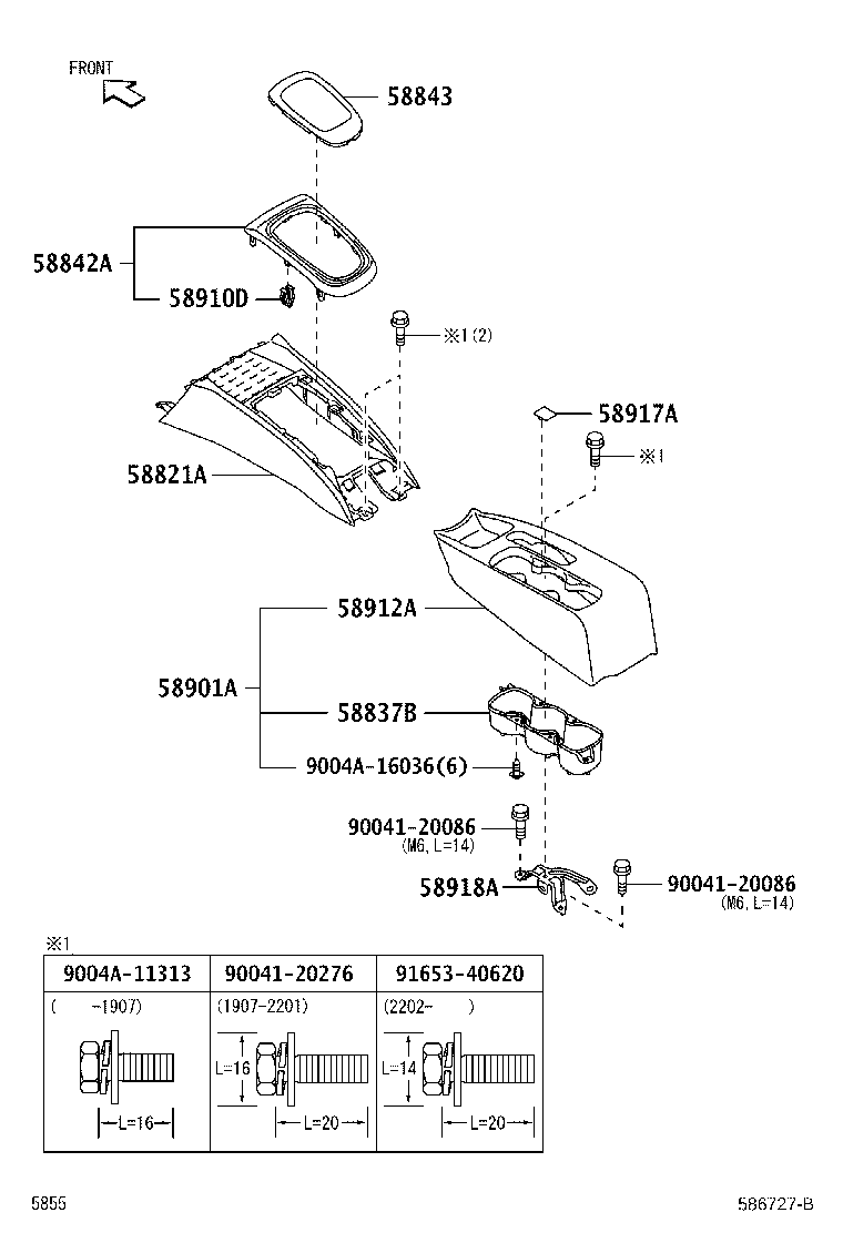 58918-BZ030 BRACKET, BOX SUPPORT product image