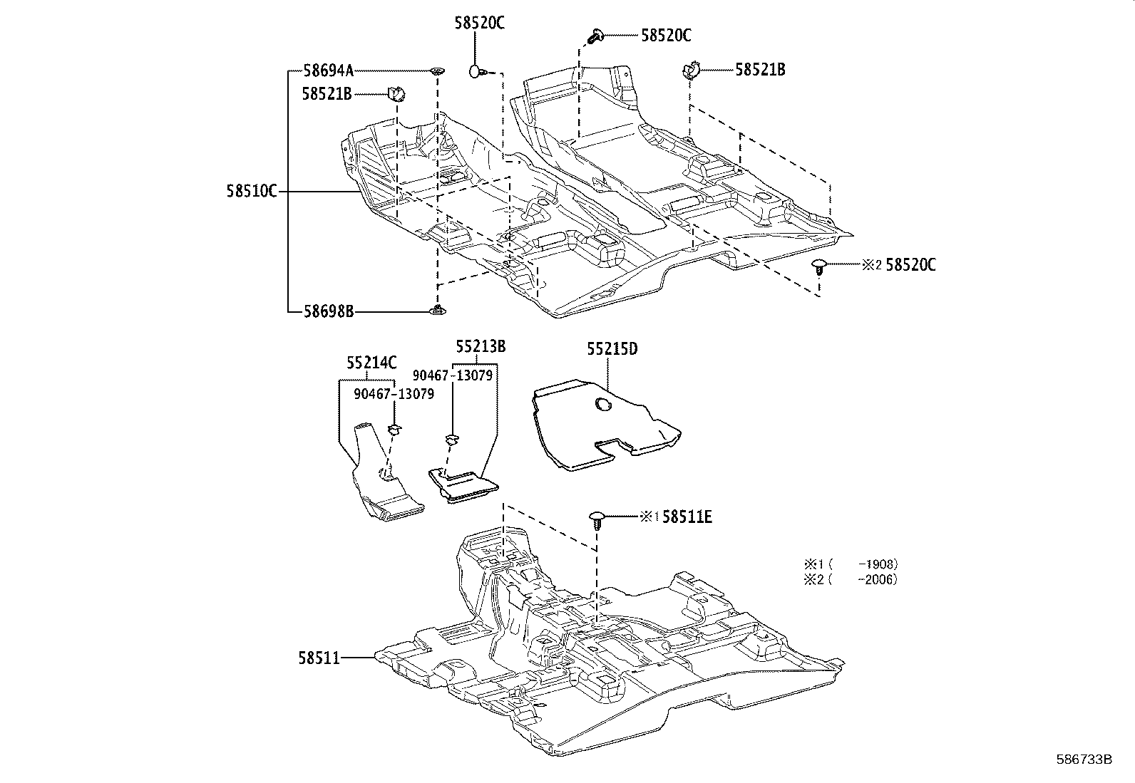 Toyota 58511-0R020 MAT, FLOOR, FRONT