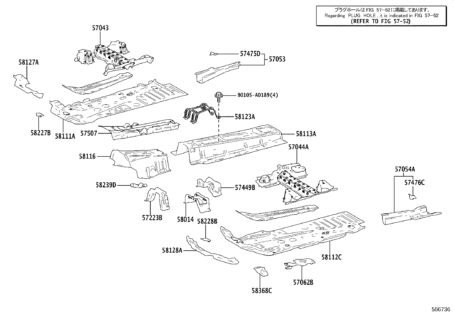 58116-0R010 PLATE, SHIFT CABLE MOUNTING product image