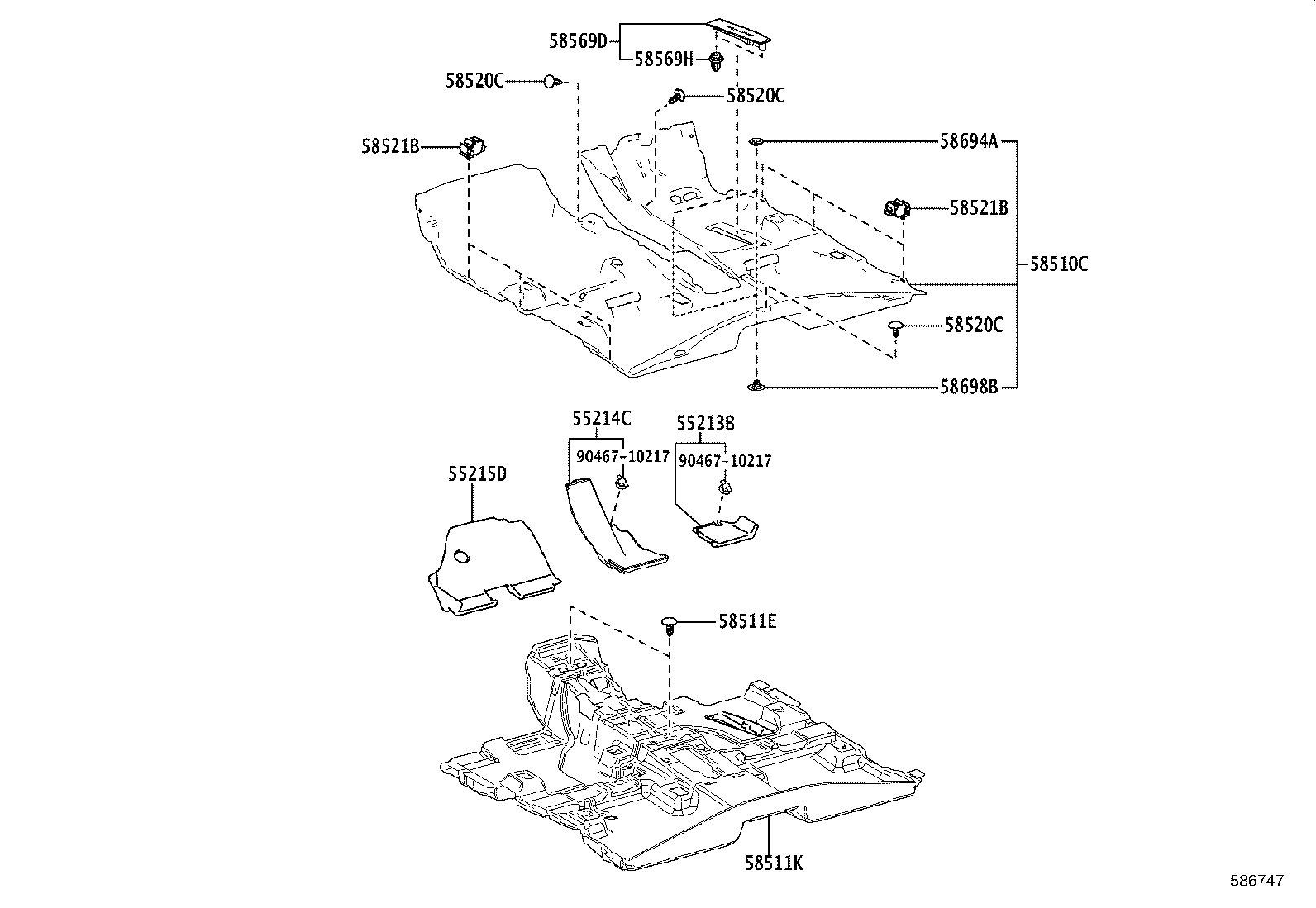 55214-42101 PAD, DASH PANEL INSULATOR, NO.2 product image