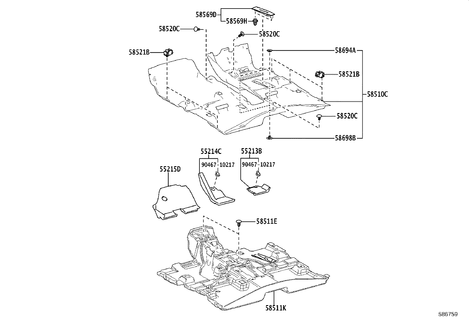 55214-42101 PAD, DASH PANEL INSULATOR, NO.2 product image