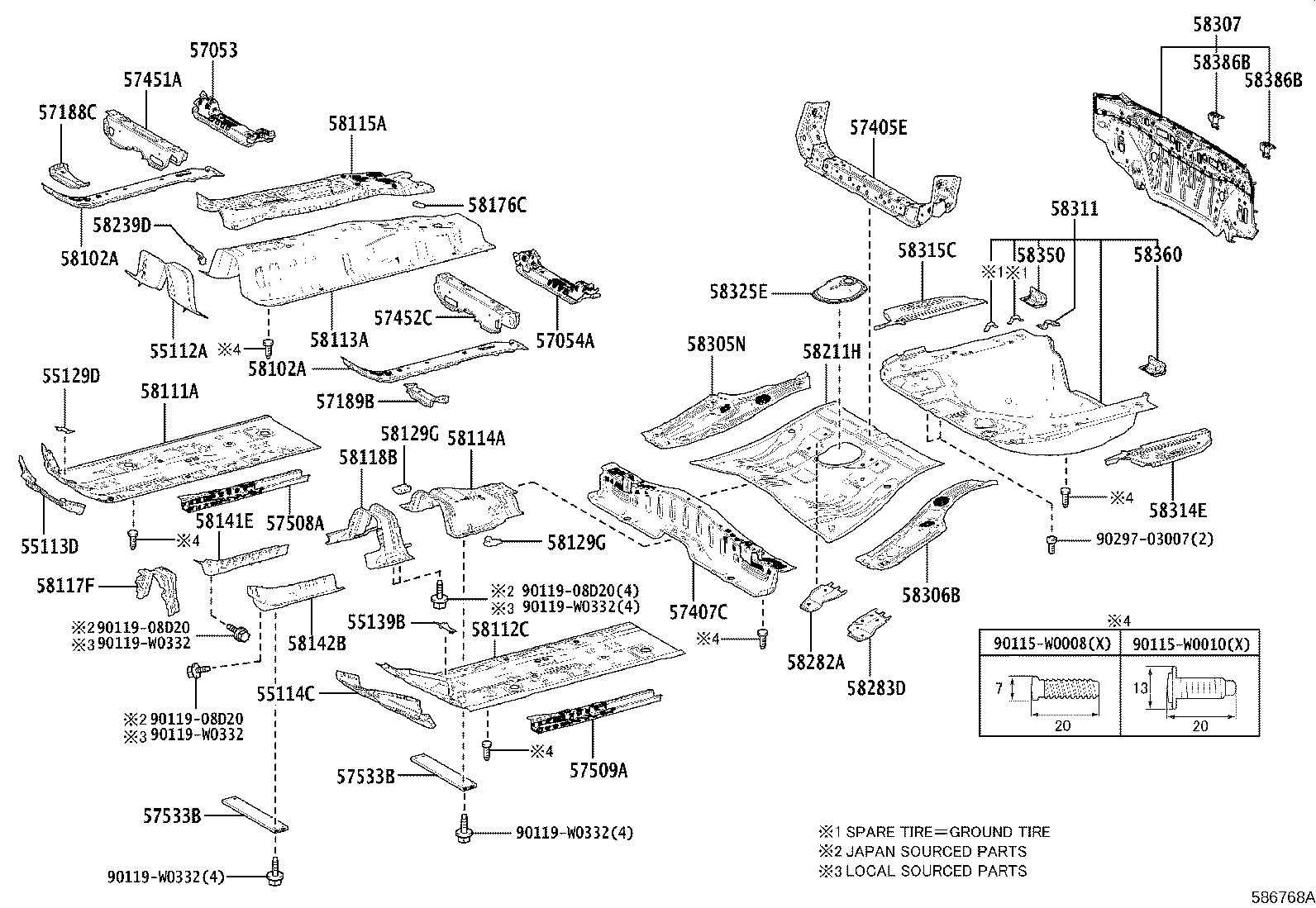 55113-02040 PANEL, DASH, LOWER RH product image