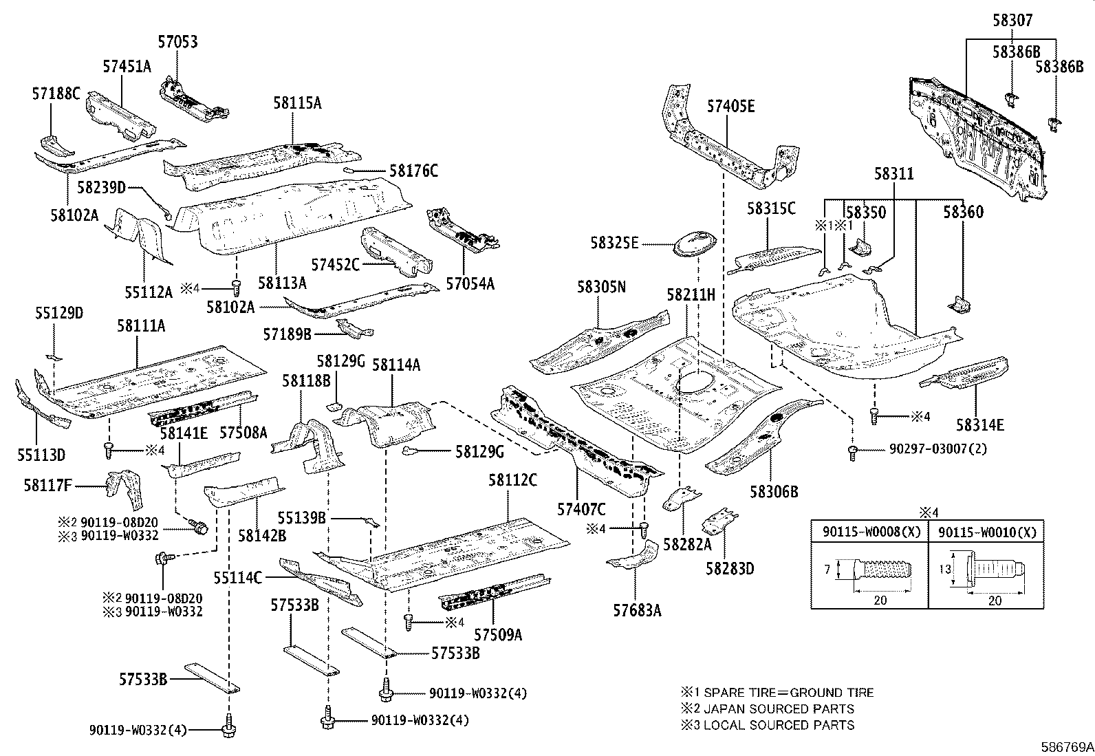 55113-02040 PANEL, DASH, LOWER RH product image