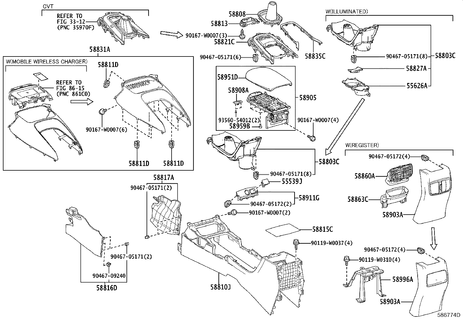 58835-02100 ORNAMENT, CONSOLE BOX product image