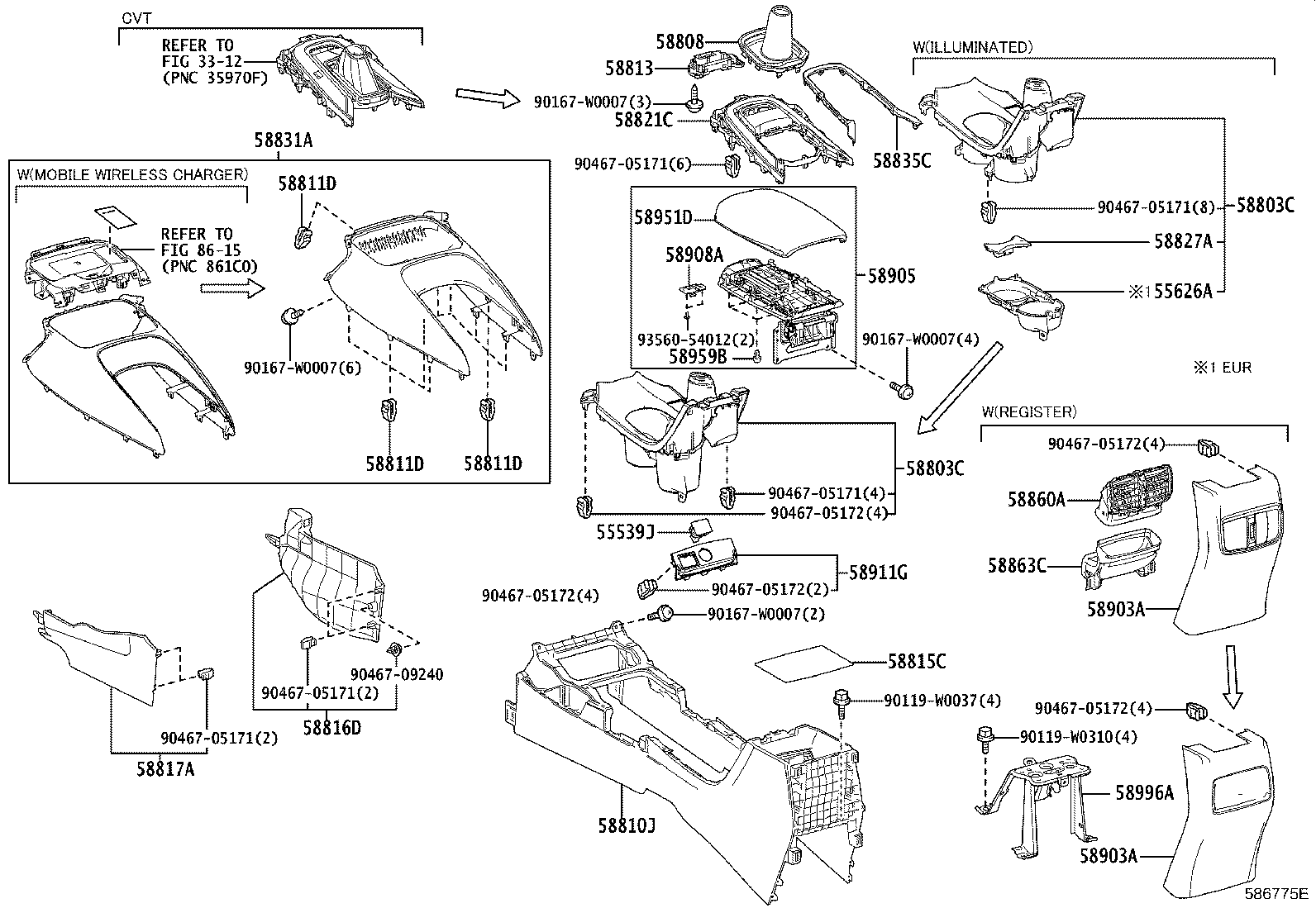58835-02100 ORNAMENT, CONSOLE BOX product image