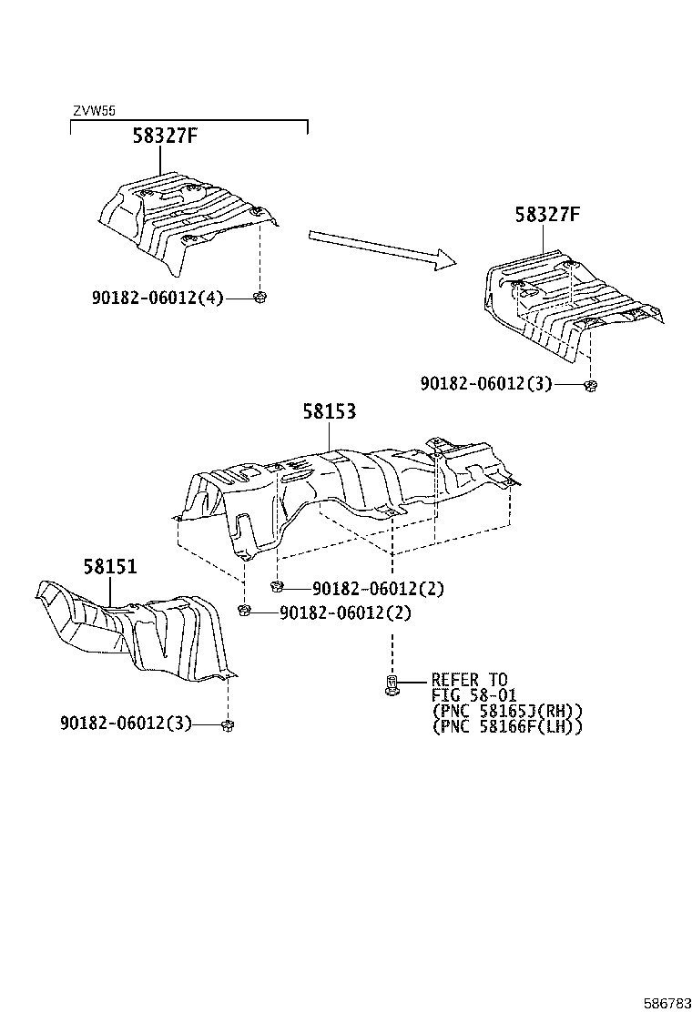 58327-47050 INSULATOR, MAIN MUFFLER HEAT, RH product image