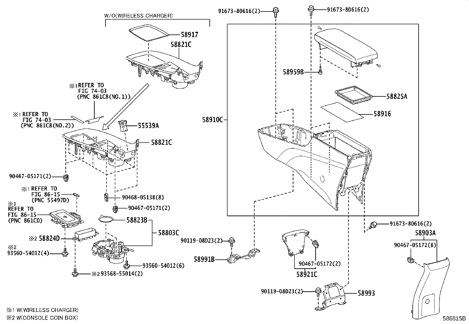 58910-47040-C2 BOX ASSY, CONSOLE, REAR product image