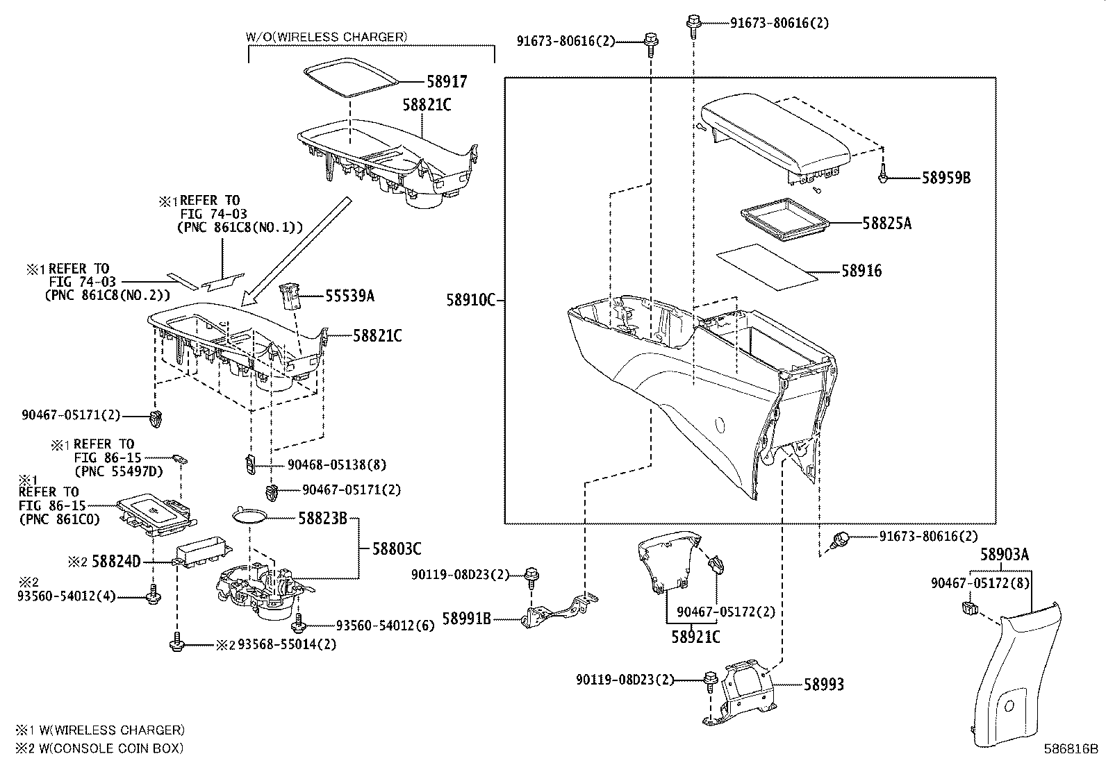 58910-47040-C2 BOX ASSY, CONSOLE, REAR product image