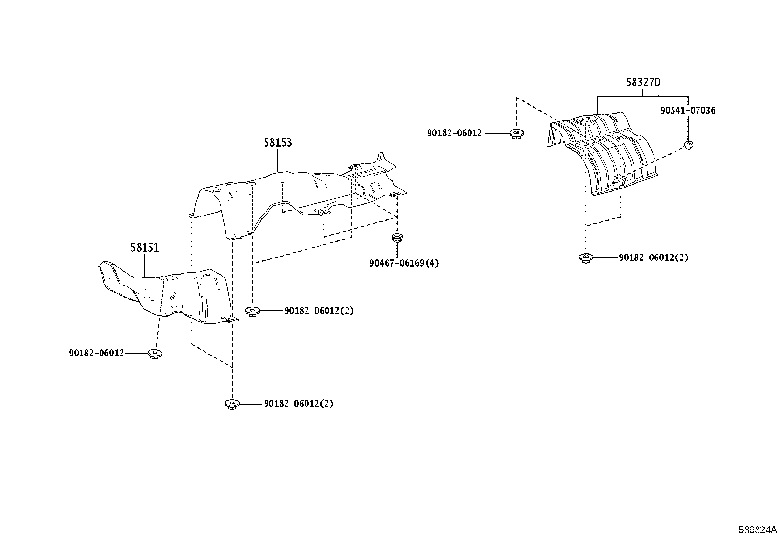 Toyota 58151-16060 INSULATOR, FRONT FLOOR HEAT, NO.1