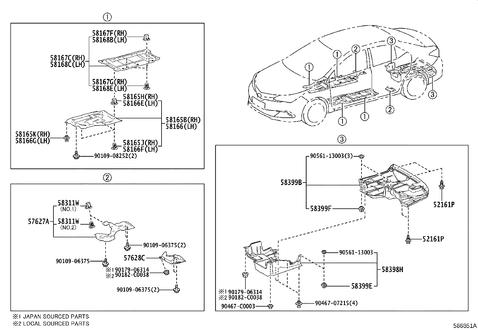 57696-02050 BRACKET, REAR FLOOR MOUNTING, NO.2 LH product image