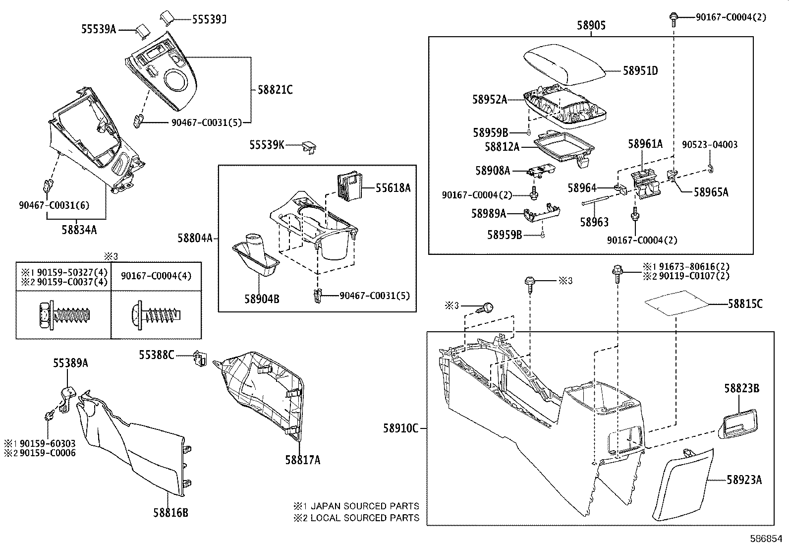 58910-02A40-C0 BOX ASSY, CONSOLE, REAR product image