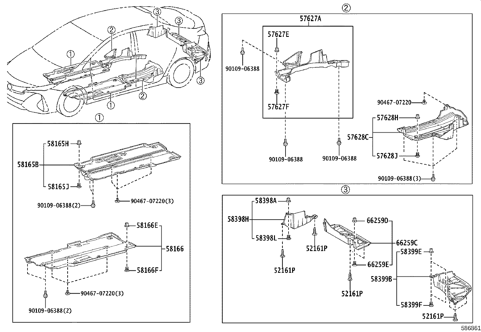 57535-47010 BRACE, FRONT FLOOR, RH product image
