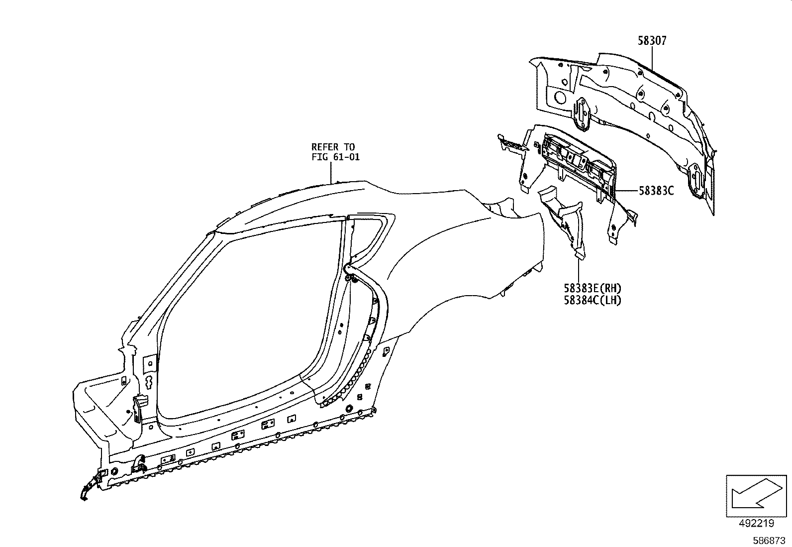 58313-WAA01 BRACKET, BODY SUPPORT, NO.1 RH product image