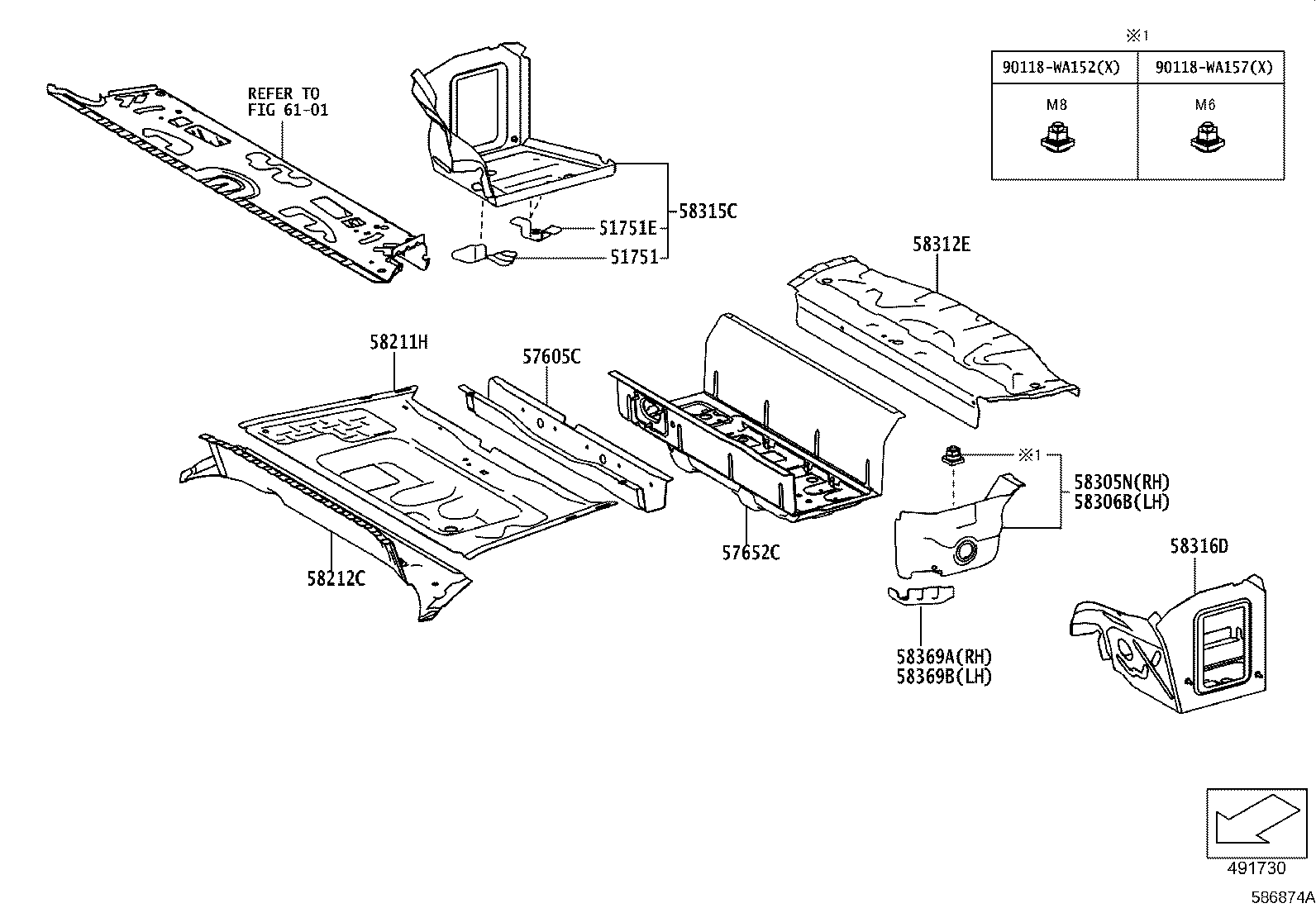 Toyota 58185-WAA01 PLATE, FRONT FLOOR CROSSMEMBER, LH