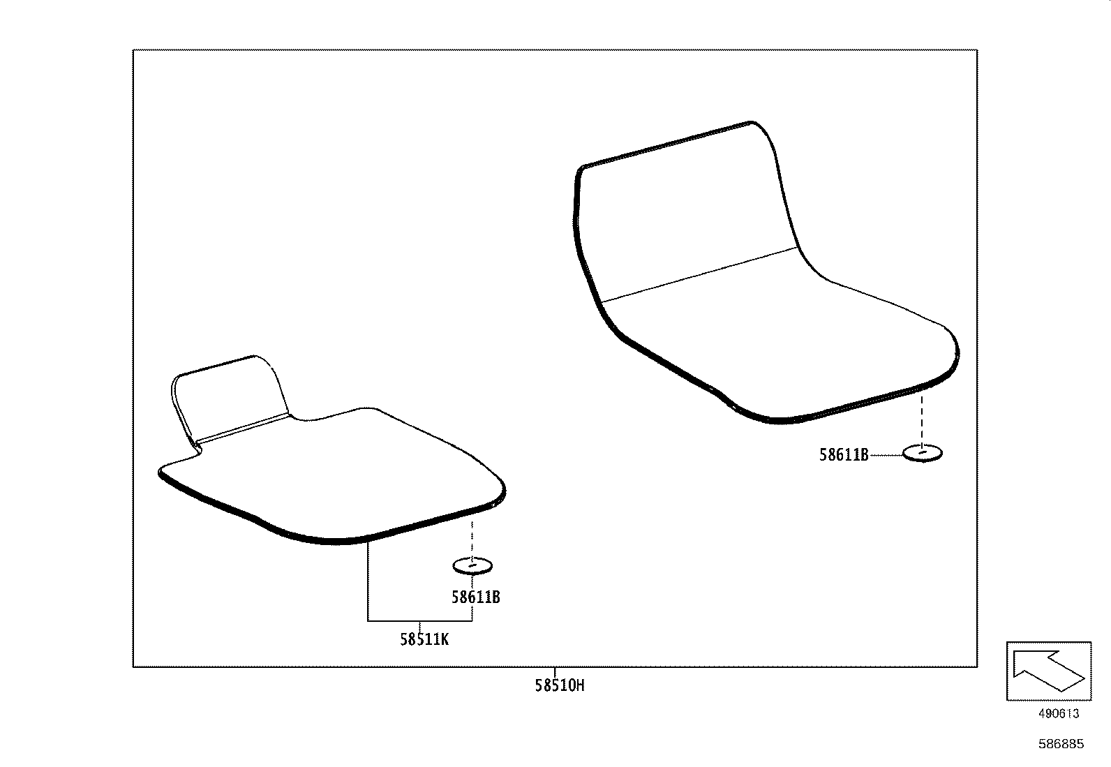 58622-WAA01 PAD, FRONT FLOOR SILENCER, LH product image