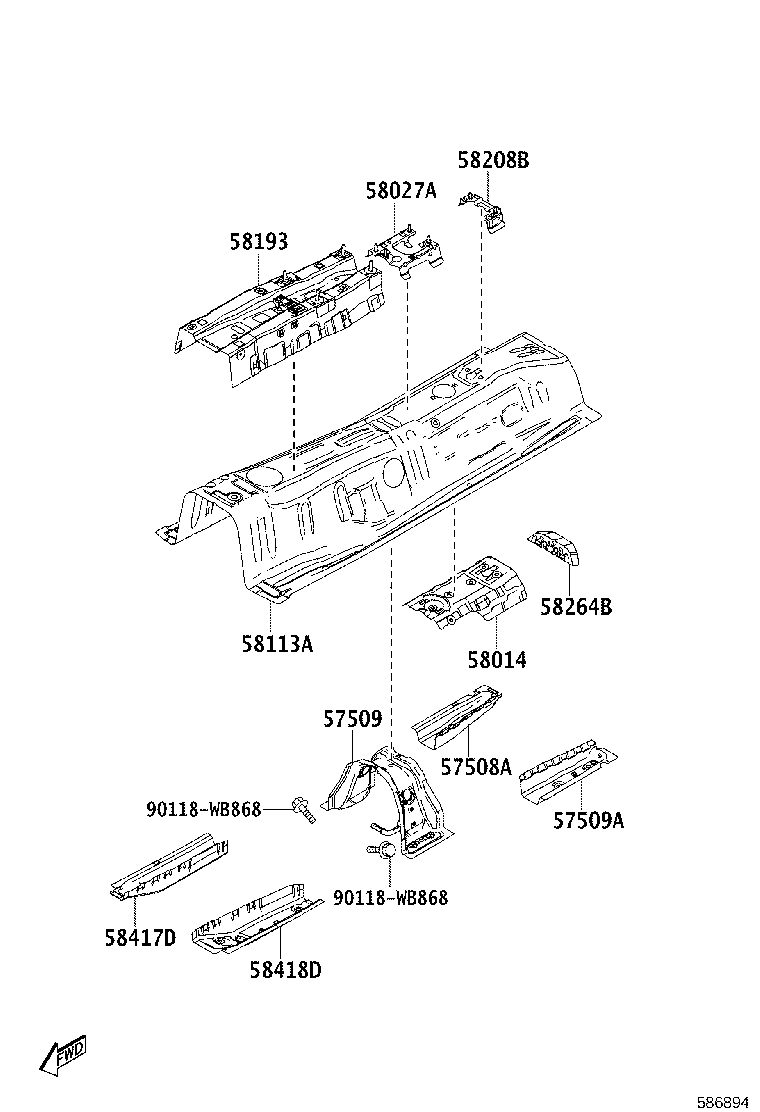 58307-WB001 PANEL SUB-ASSY, BODY LOWER BACK product image