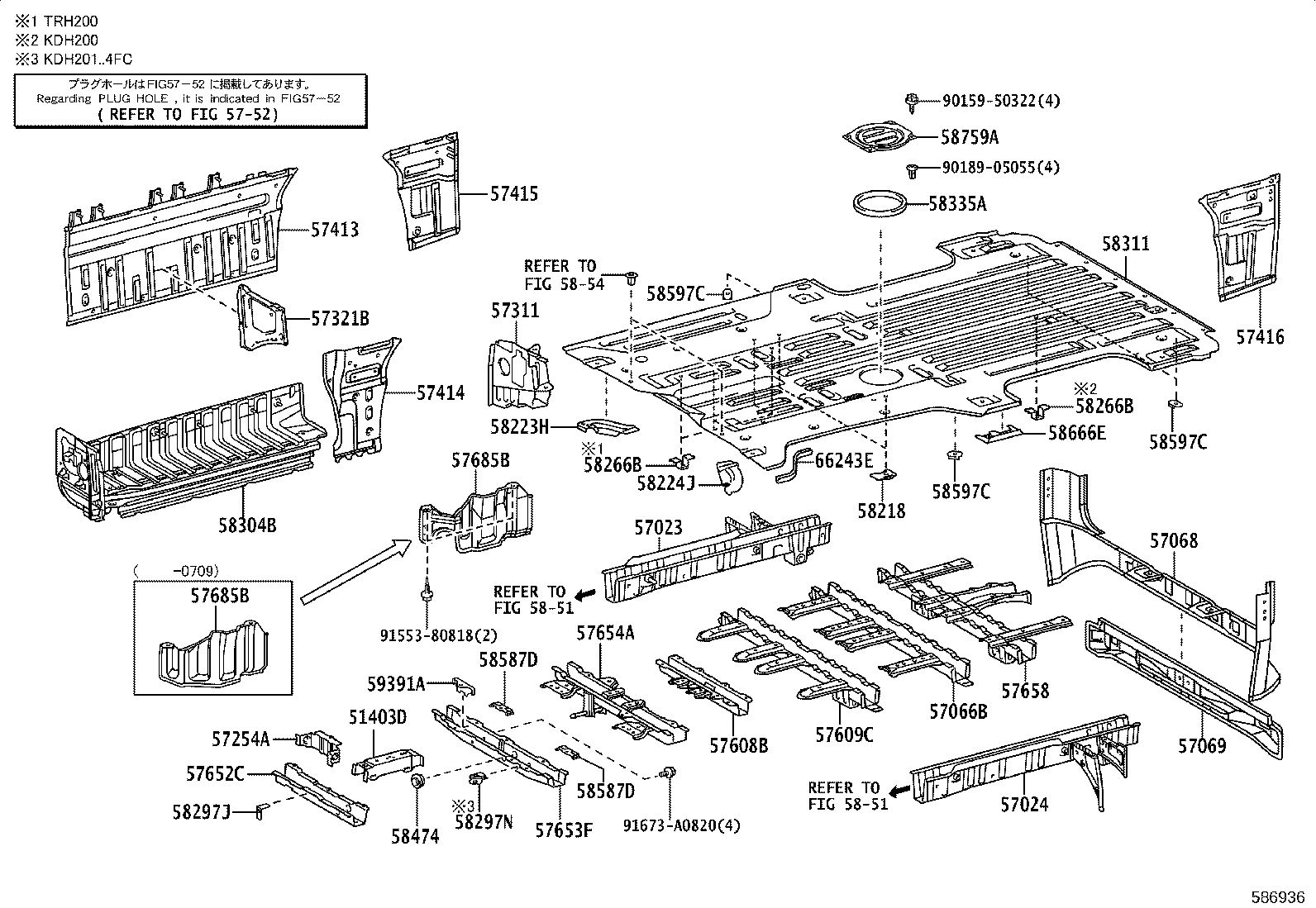 57066-26151 MEMBER SUB-ASSY, REAR FLOOR CROSS, NO.6 product image