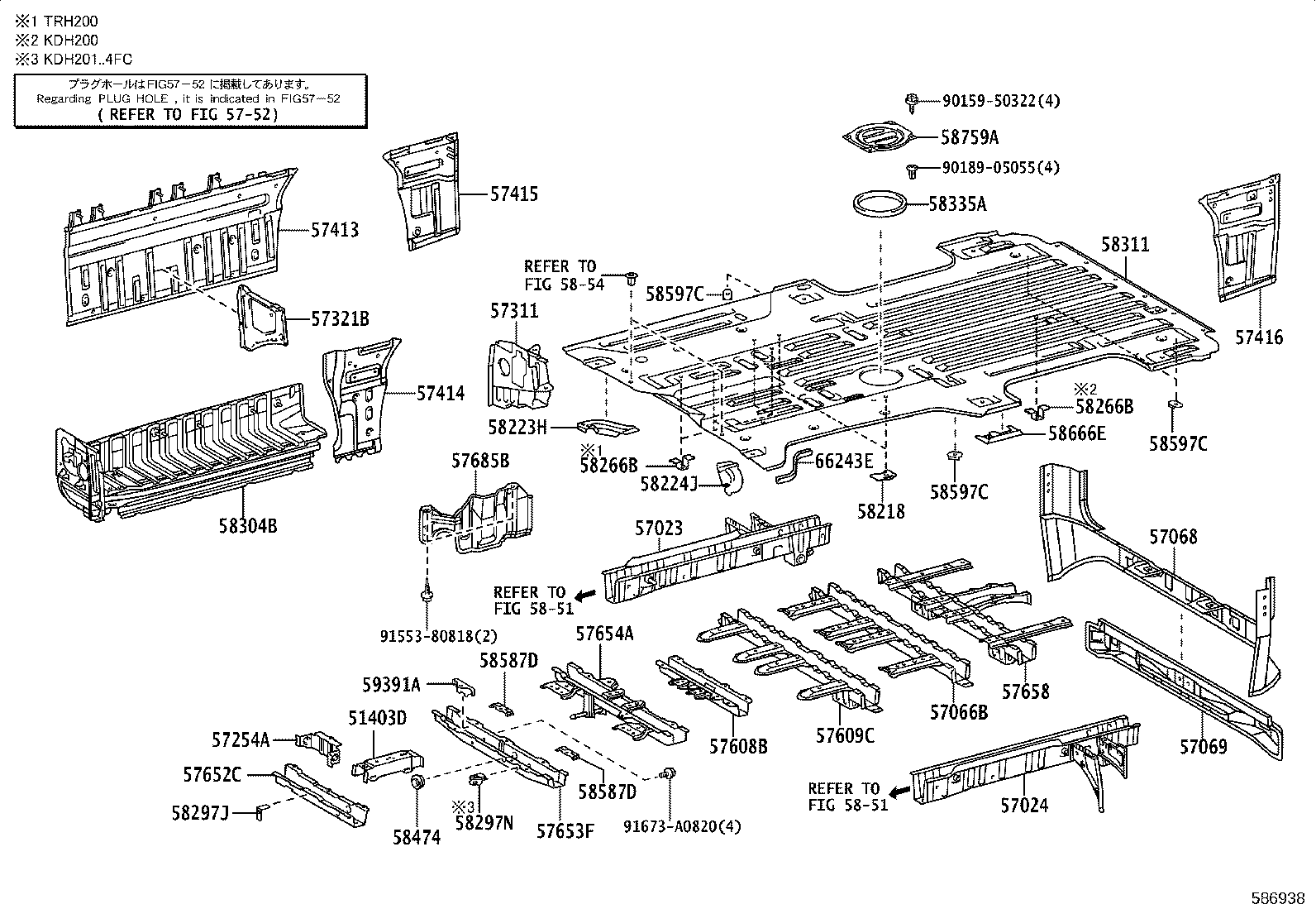 57066-26151 MEMBER SUB-ASSY, REAR FLOOR CROSS, NO.6 product image