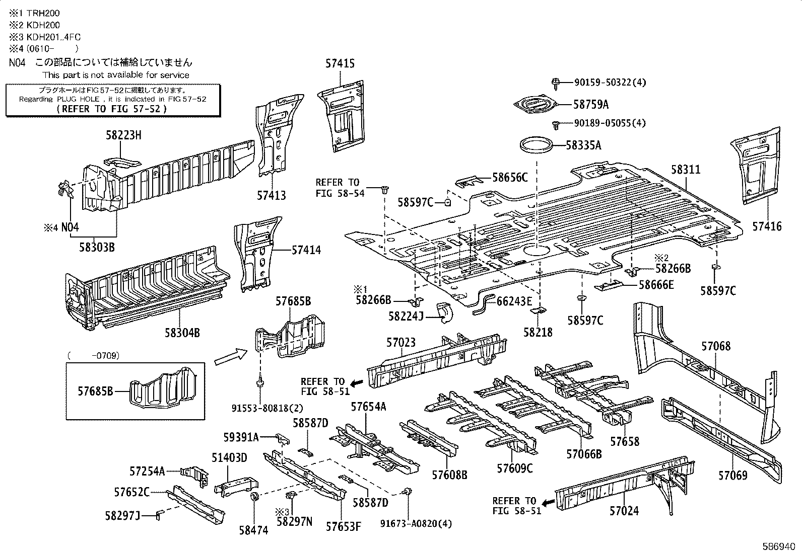57066-26151 MEMBER SUB-ASSY, REAR FLOOR CROSS, NO.6 product image