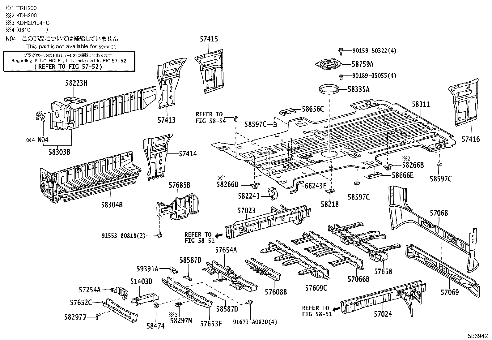 57066-26151 MEMBER SUB-ASSY, REAR FLOOR CROSS, NO.6 product image